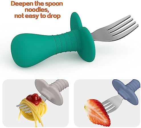 High-Quality Baby for Toddlers BPA-FreeSilverware Set with Silicone Handle