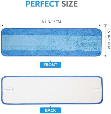 6-Pack Microfiber Cleaning Pads for Bona Mop Blue Reusable