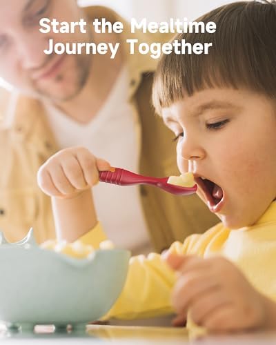 4-Pack silicone baby spoons for teething and self-feeding