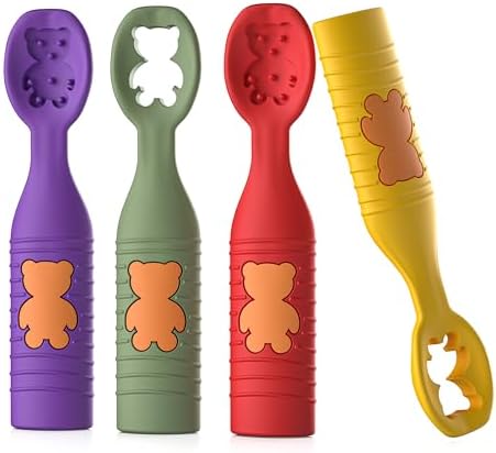 4-Pack silicone baby spoons for teething and self-feeding