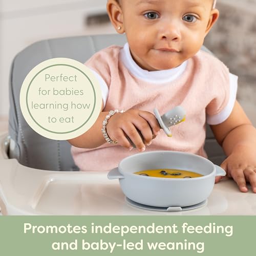 UpwardBaby Self-Feeding Spoons with Anti-Choke Barrier Silicone for 4 Months