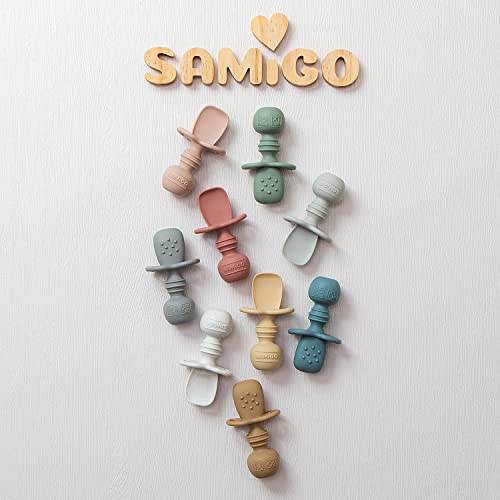 SAMiGO Silicone Baby Spoons Set of 3 6 Months