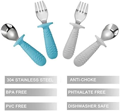 PandaEar BPA-Free Baby Utensils Silicone Holding Design for Toddlers