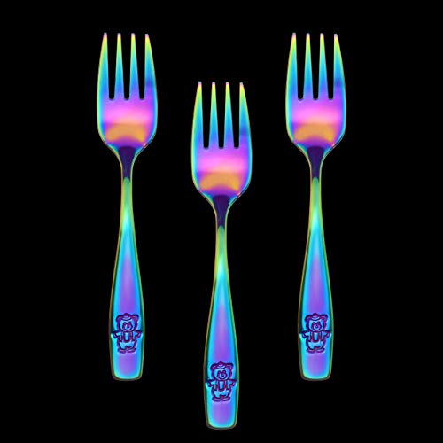 Rainbow Kids Safe Stainless Steel Forks 9-Piece Set