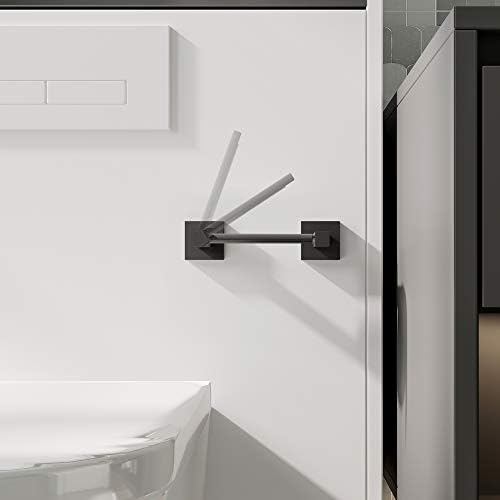 Ruacq Toilet Paper Holder Double Post Pivoting Dial Design Black Modern Bathroom Essential