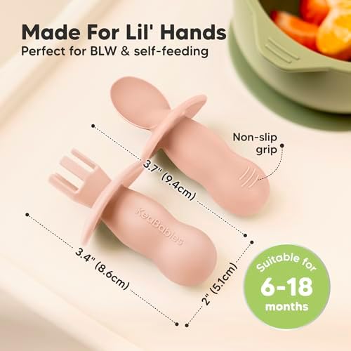 KeaBabies Silicone Baby Set Safe Durable and Perfect for Baby Led Weaning