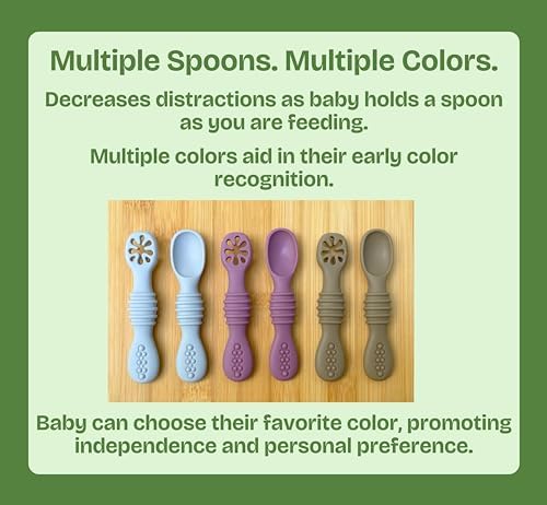 Perfect for Baby 6-Piece Silicone Spoons for Weaning
