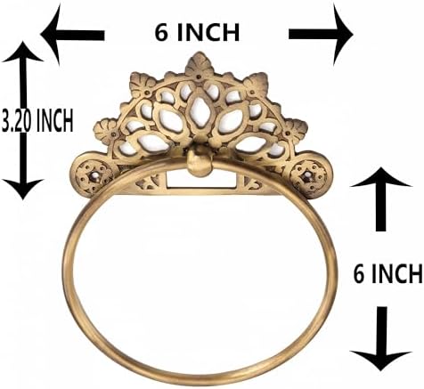 Victorian Towel Ring Solid Brass Antique 6 inches