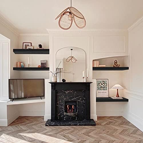 QEEIG 24-Inch Wood Bathroom Shelves Durable Functional for 2 Sets