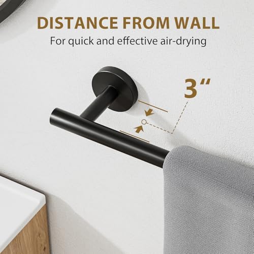 Matte Black Towel Bar 24-Inch Stainless Steel