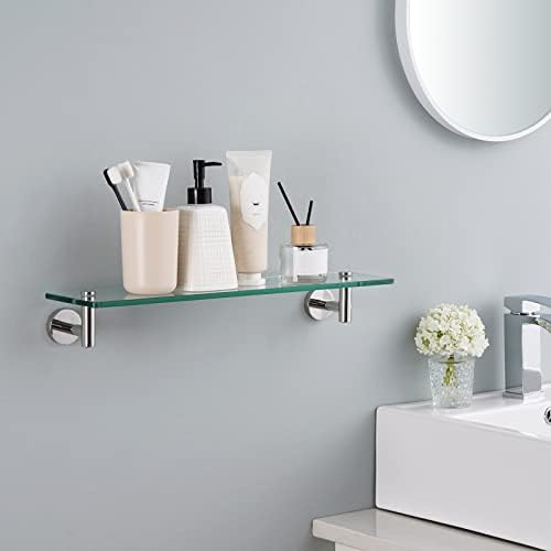 KES Floating Tempered Glass Shelf Rust-Resistant Wall-Mounted