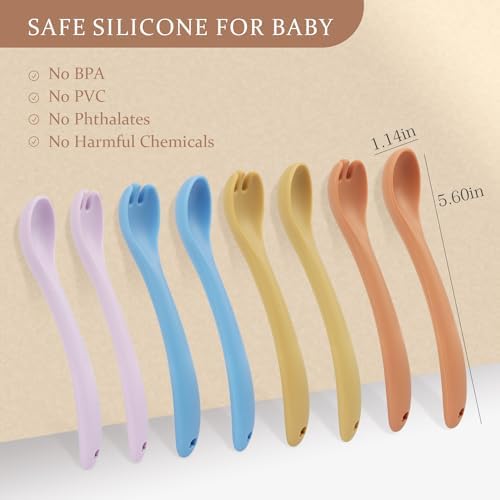 Miniguysa Silicone Toddler Fork Spoon Set