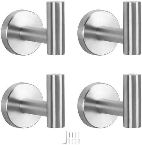 NearMoon 4-Piece Stainless Steel Robe Hook Set