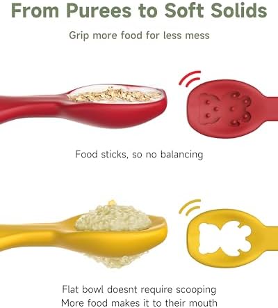 4-Pack silicone baby spoons for teething and self-feeding