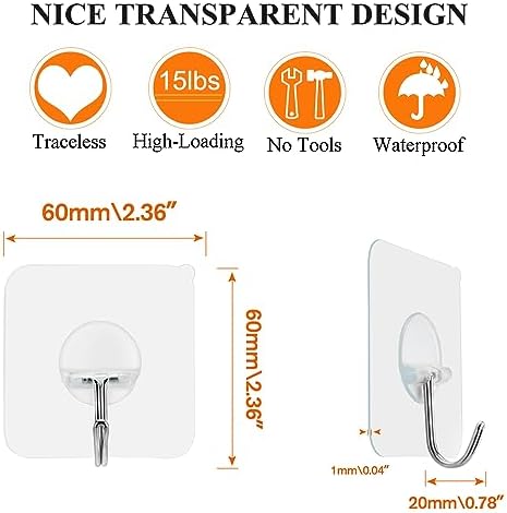 Professional Adhesive Wall Hooks Heavy-Duty Easy to Use Durable Sticks