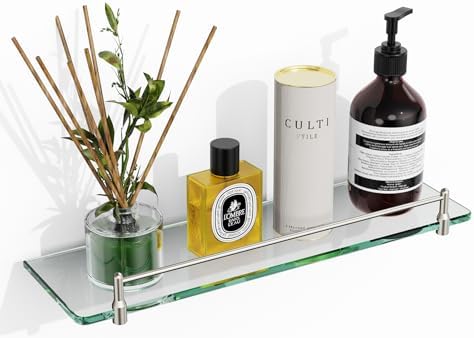 Rust-Resistant Floating Glass Shelf
