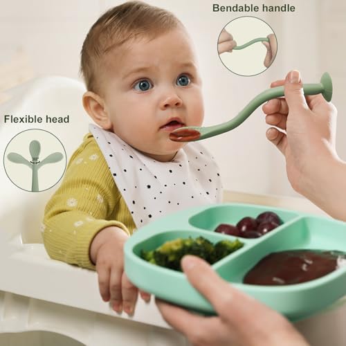 Safe Silicone Baby Feeding Spoons Set for Babies