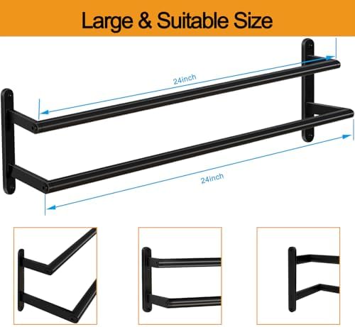 Stainless Steel Towel Rack 24-inch Double Bar