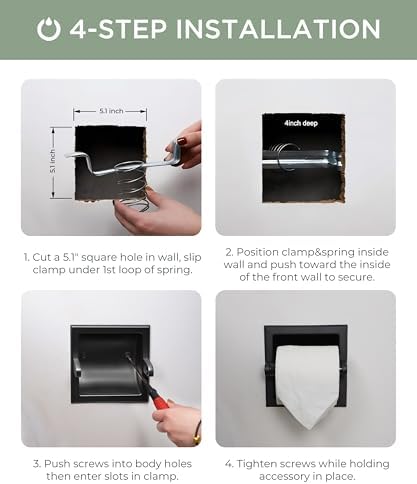 FORIOUS Recessed Toilet Paper Holder