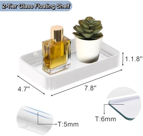 White Floating Wall Organizer for Bathroom