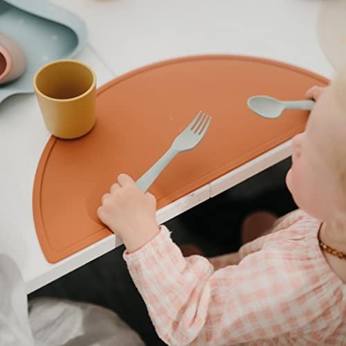 Mushie Flatware Set for Kids Sage Colors