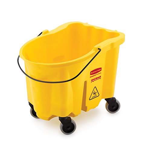 rubbermaid commercial 26 quart mop bucket wave brake heavy-duty professional cleaning tool