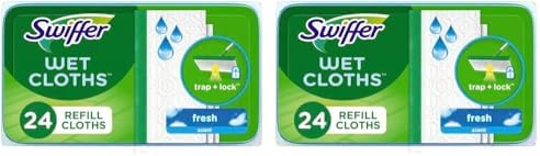Swiffer Sweeper Wet Mopping Cloths Open-Window Fresh 24 Count Pack of 2