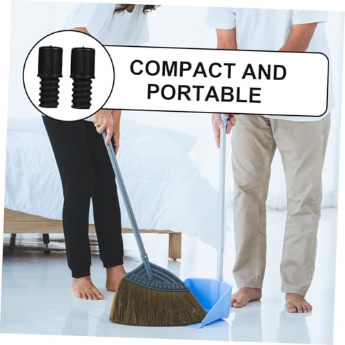 2-Piece Black Plastic Broom Handle Connector