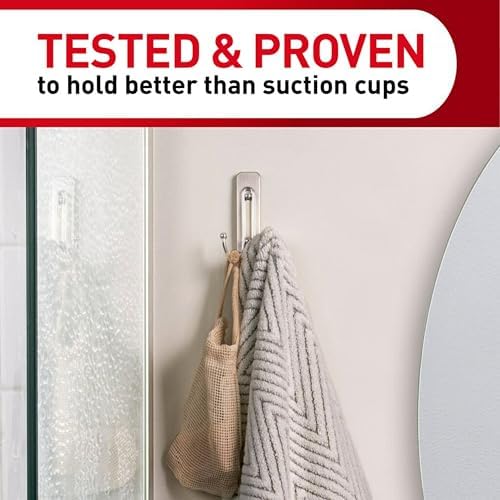 Secure Double Bathroom Wall Hook with Adhesive Strip