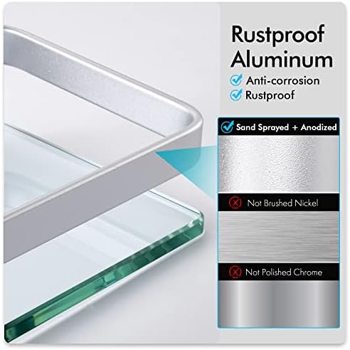 Sturdy Glass Shelves for Bathroom Storage