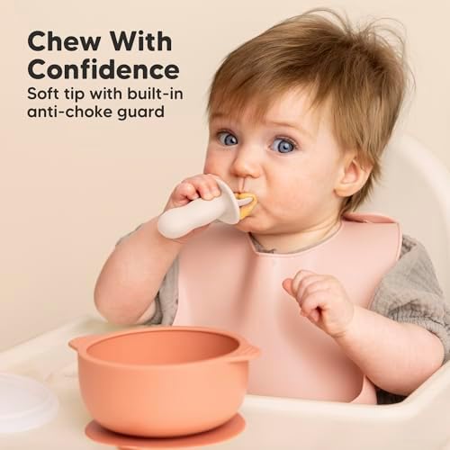 KeaBabies silicone Baby Spoon Set for Learning to Eat