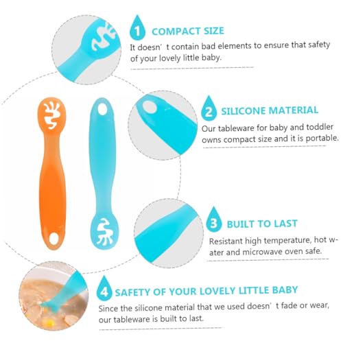 2-Piece Portable Silicone Dip Spoons for Toddlers