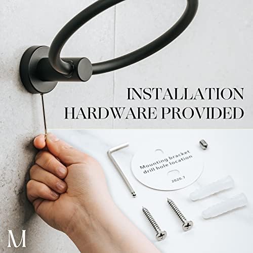 Mat Black Towel Ring - Durable Bathroom Towel Holder