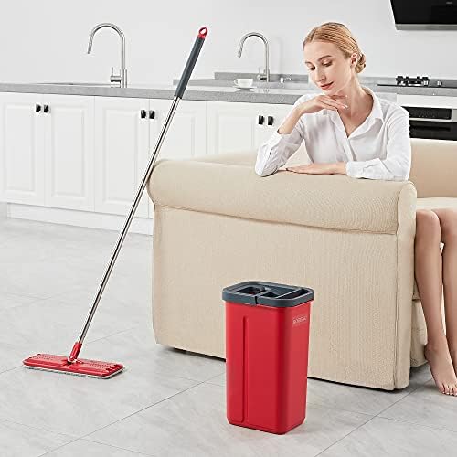 BOSHENG Flat Squeeze Mop and Bucket Set