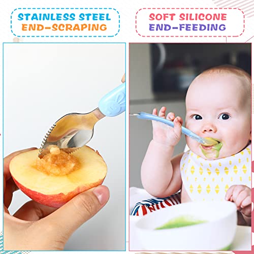 Lallisa Baby Silicone Food Spoon for Feeding and Scraping