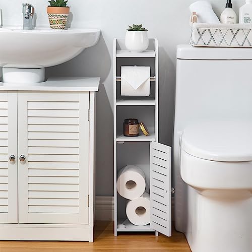 Compact Space-Saving Toile Paper Holder Stand - Perfect for Small Bathrooms