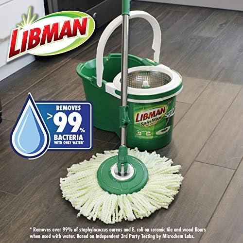 Libman Spin Mop Refill - Machine Washable 16-inch Diameter Deep-Cleaning Mop Head