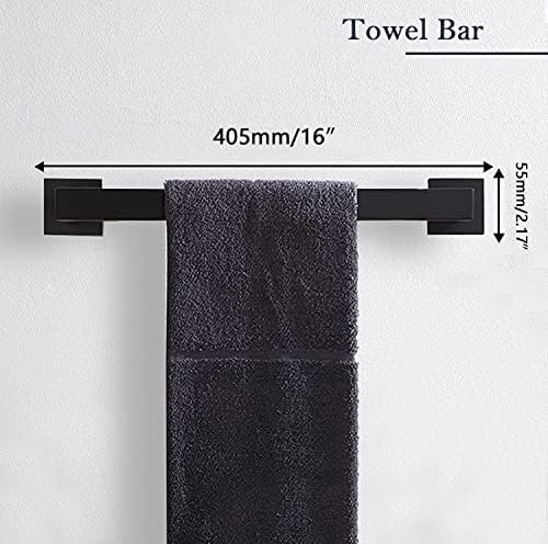 5-Piece Matte Black Bathroom Hardware Set 1