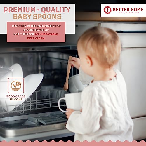 SETTER HOME Best Soft Silicone Baby Spoons 4-Pack 1