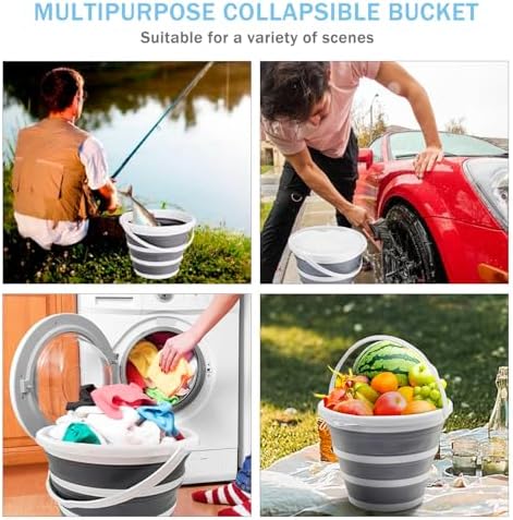 2-Pack Collapsible Mopping Buckets Durable RV Camping Cleaning Essentials