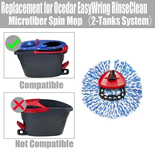 ANREKEYH Microfiber Mop Replacement Set Ocedar 2-Tank System Compatible