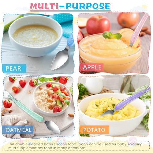 Lallisa Baby Silicone Food Spoon for Feeding and Scraping