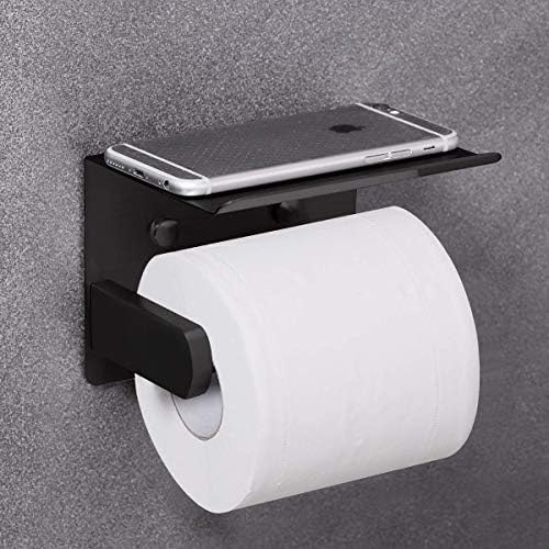 VAEHOLD Self Adhesive Toilet Paper Holder Phone Shelf Stainless Steel Rustproof Wall Mounted