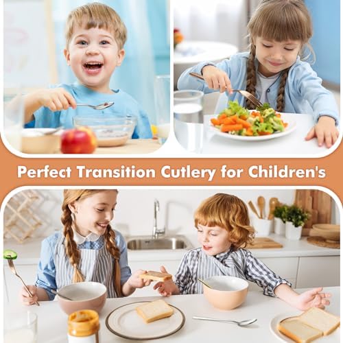 DRKIO 12-Piece Stainless Steel Toddler Utensils Set Safe Durable for Kids