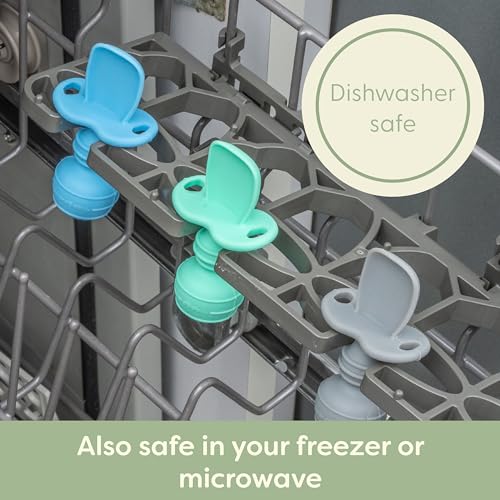 UpwardBaby Self-Feeding Spoons with Anti-Choke Barrier Silicone for 4 Months