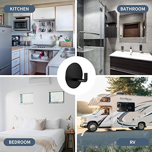 Rise Age 4-pack stainless steel bathroom hooks waterproof strong 6 lb load