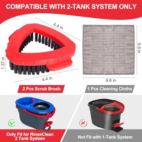 Professional scrub brush for O Cedar RinseClean 2 Tank System