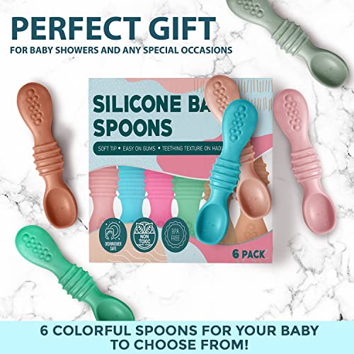 Self-Feeding Baby Spoons Silicone BPA-Free for 6 Months