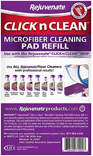 Rejuvenate Click N Clean Microfiber Mop Cleaning Pad