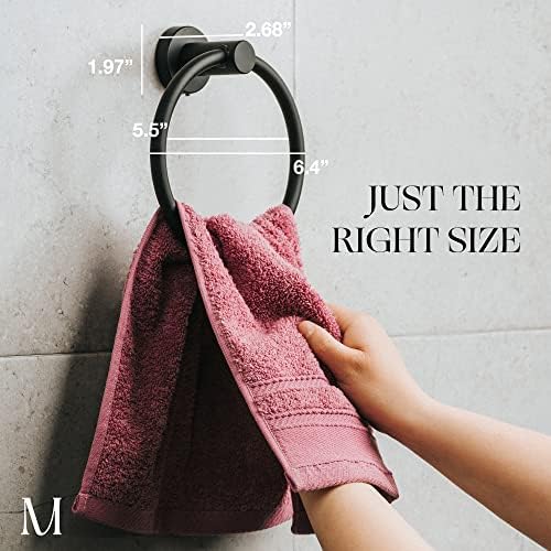 Mat Black Towel Ring - Durable Bathroom Towel Holder